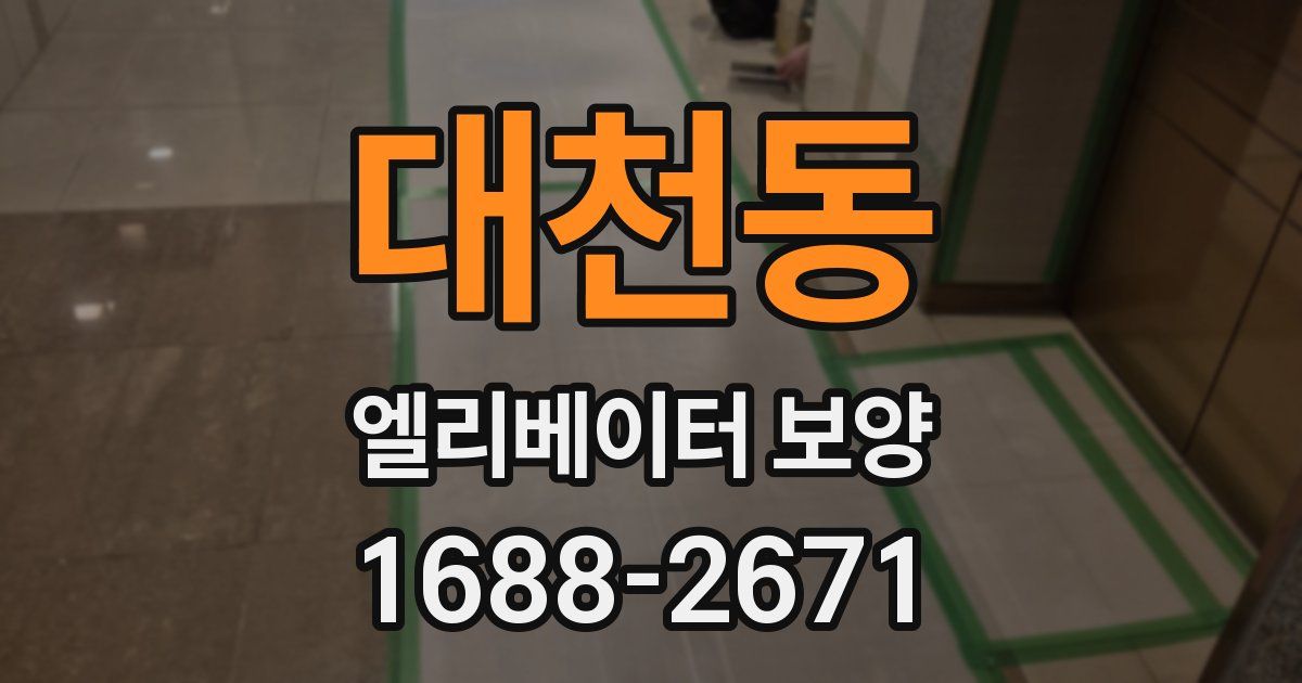 대천동 엘리베이터 보양