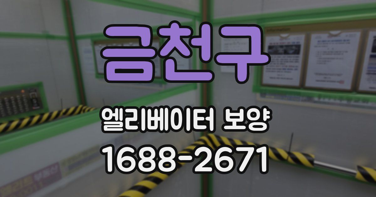 금천구 엘리베이터 보양