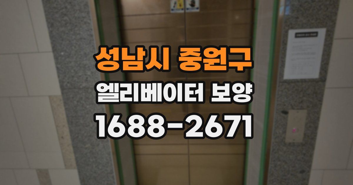 성남시 중원구 엘리베이터 보양