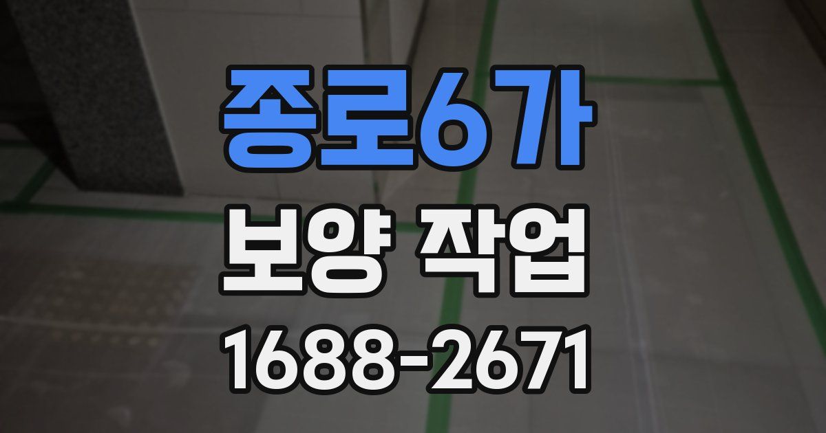 종로6가 보양 작업