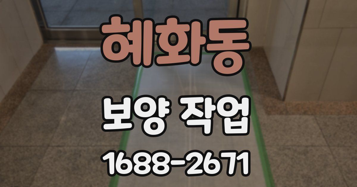 혜화동 보양 작업