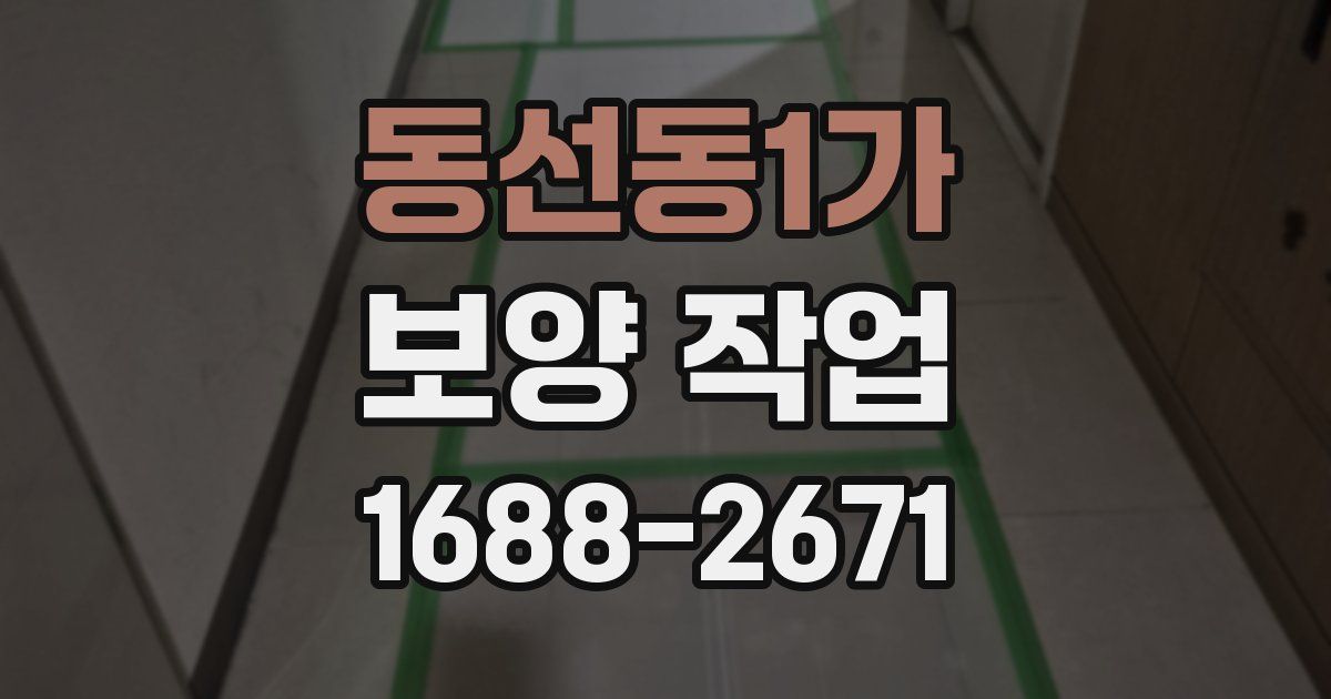 동선동1가 보양 작업