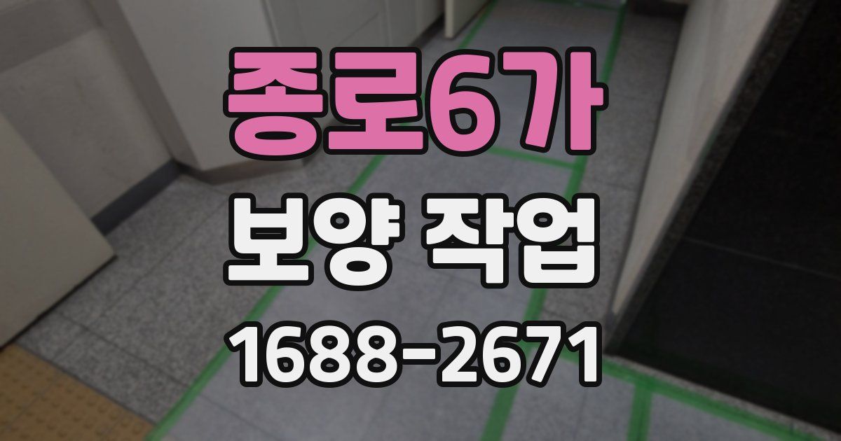 종로6가 보양 작업