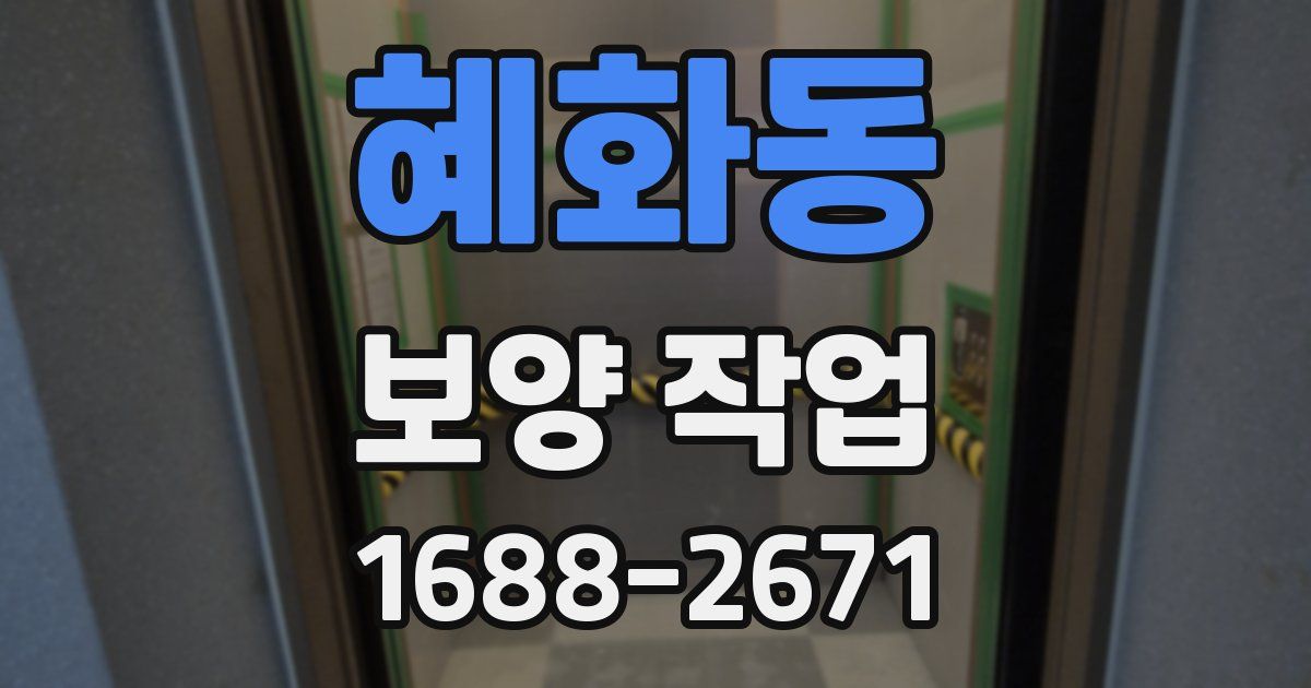 혜화동 보양 작업