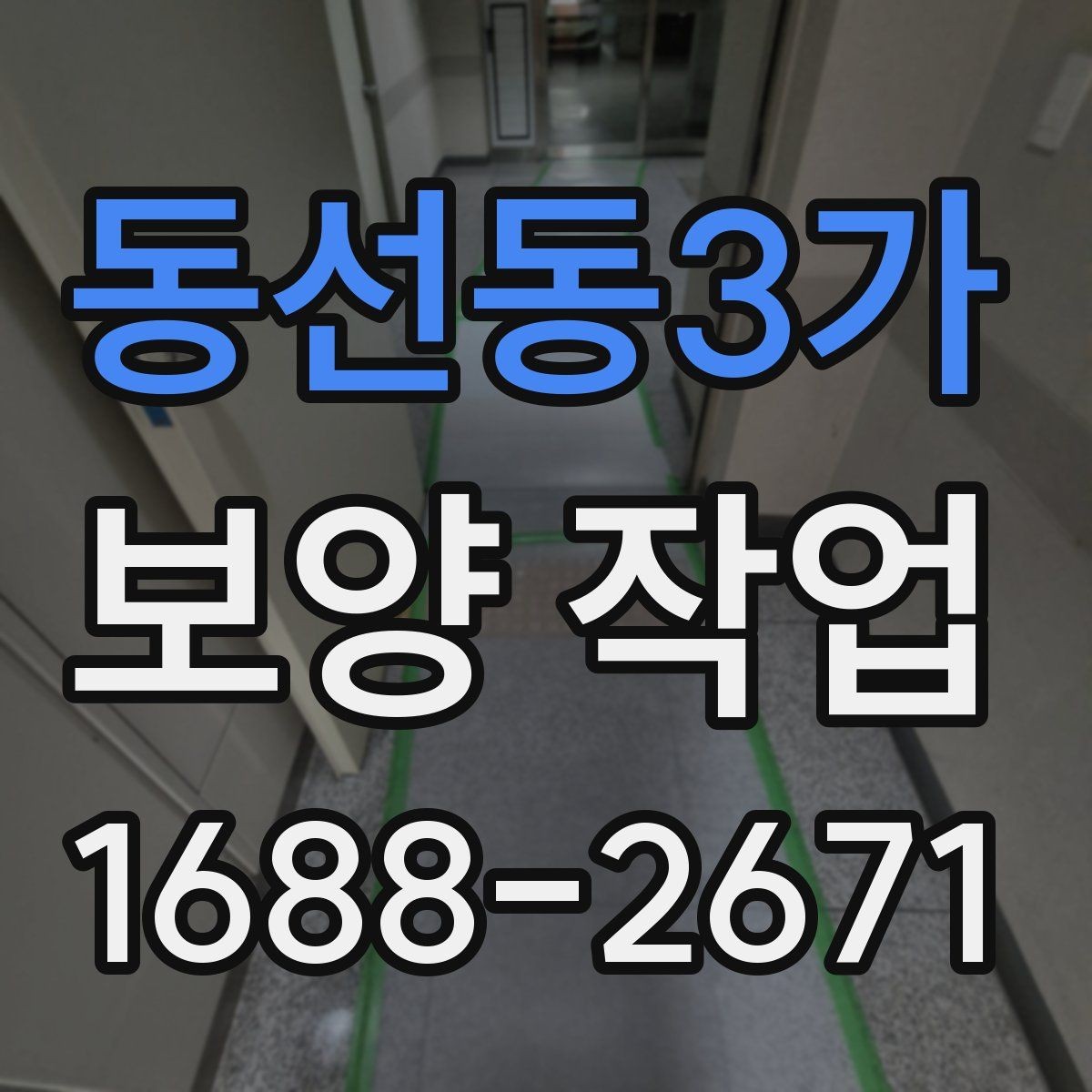 동선동3가 보양 작업 후 정리까지 포함한 진행 방식