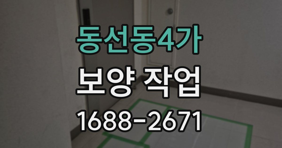 동선동4가 보양 작업