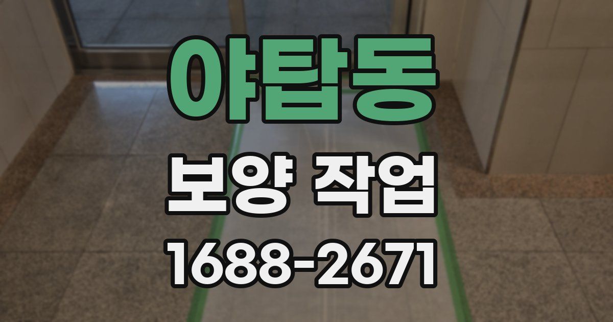 야탑동 보양 작업