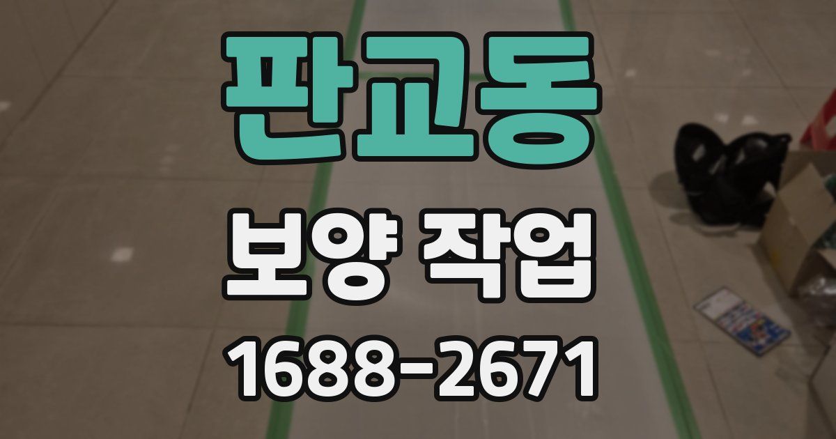 판교동 보양 작업