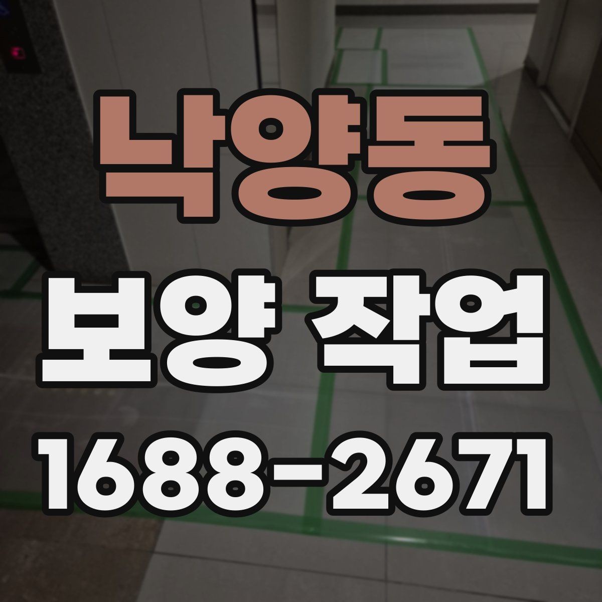 낙양동 보양 작업 후 손상 방지를 위한 관리