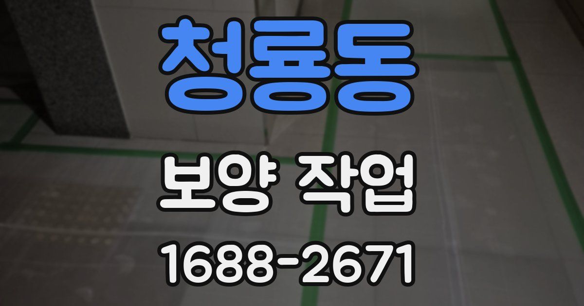 청룡동 보양 작업