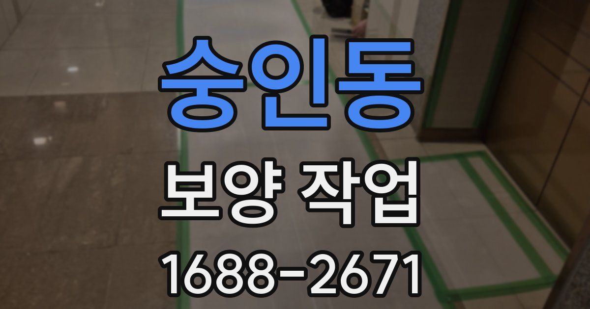 숭인동 보양 작업