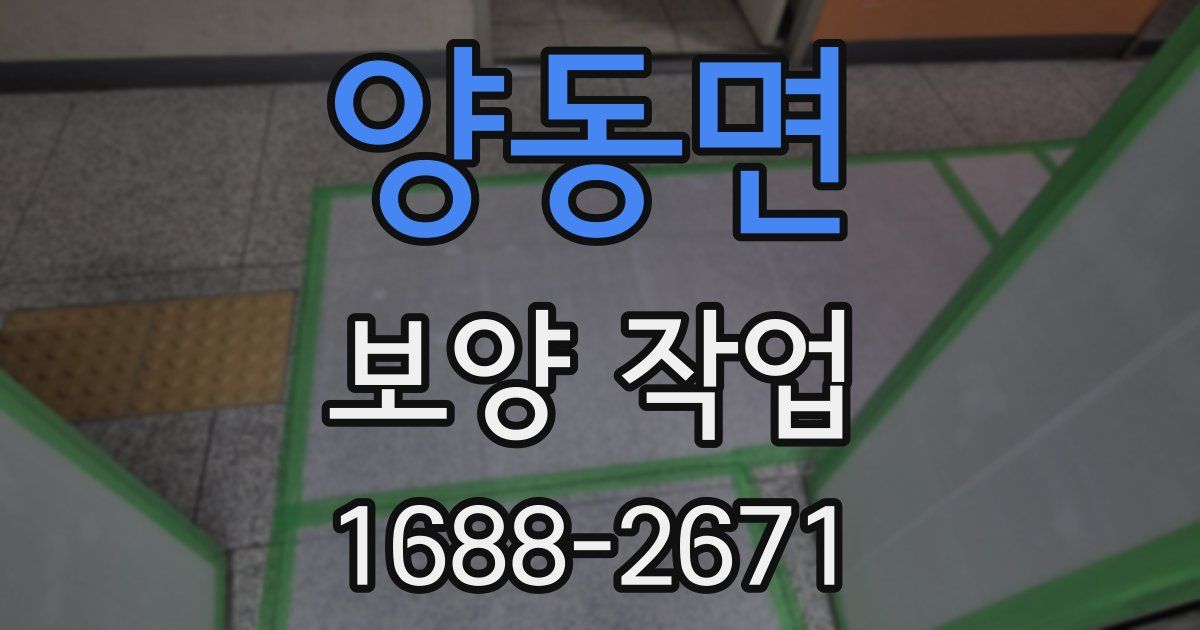 양동면 보양 작업