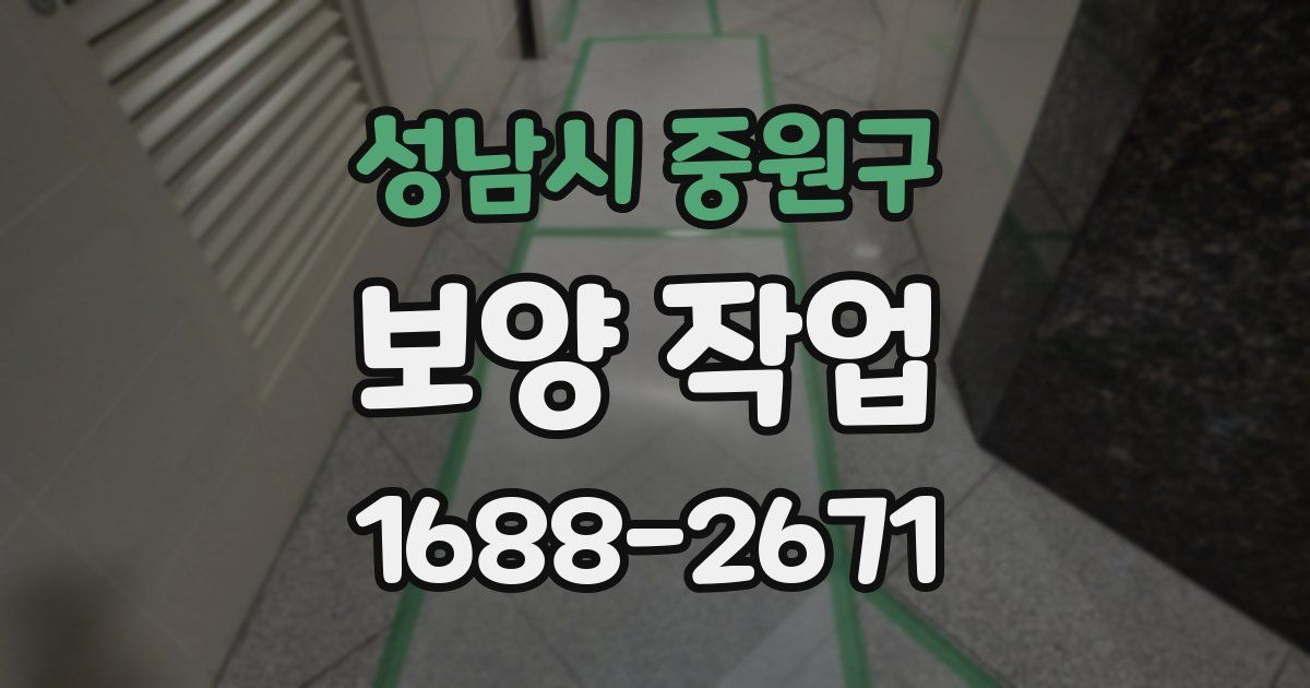성남시 중원구 보양 작업