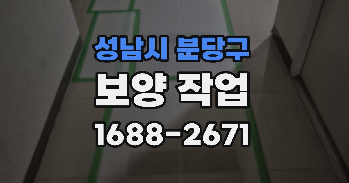 성남시 분당구 보양 작업