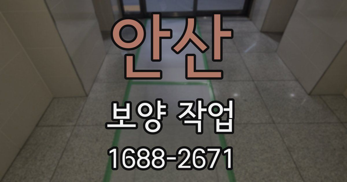 안산 보양 작업