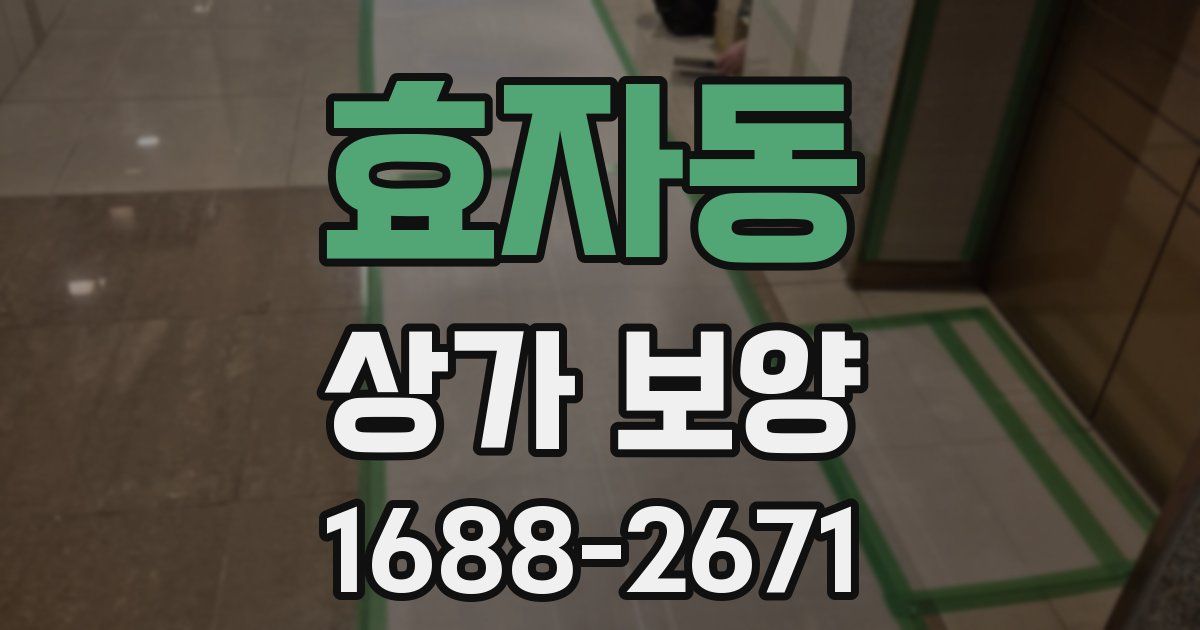 효자동 상가 보양