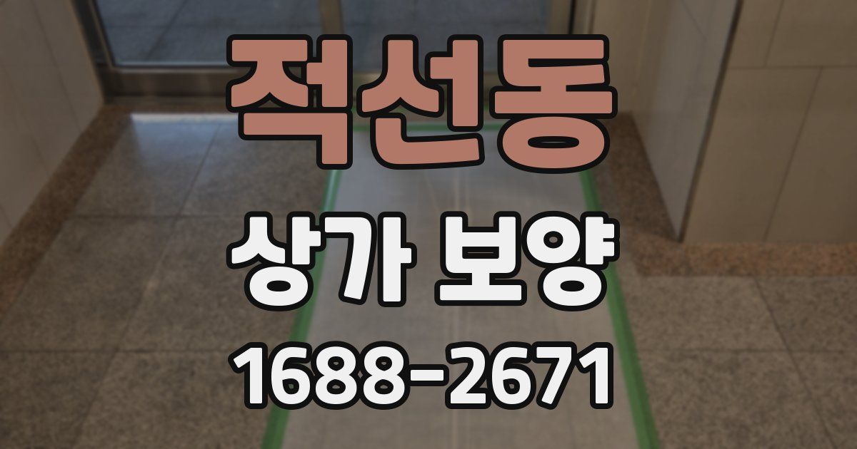 적선동 상가 보양