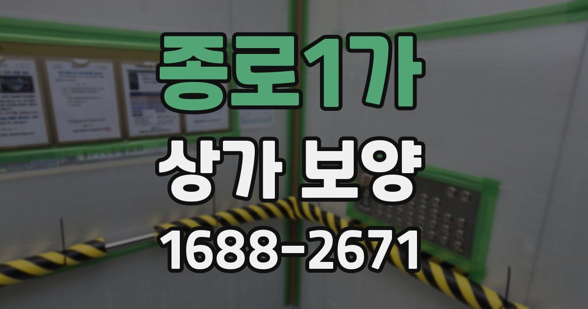 종로1가 상가 보양