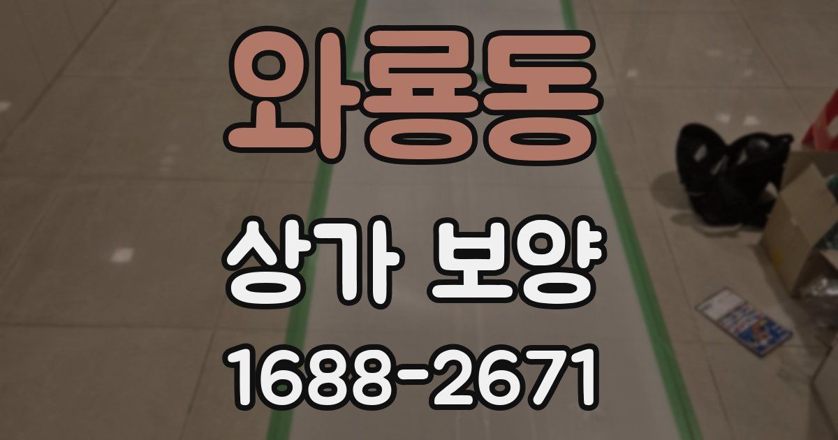 와룡동 상가 보양