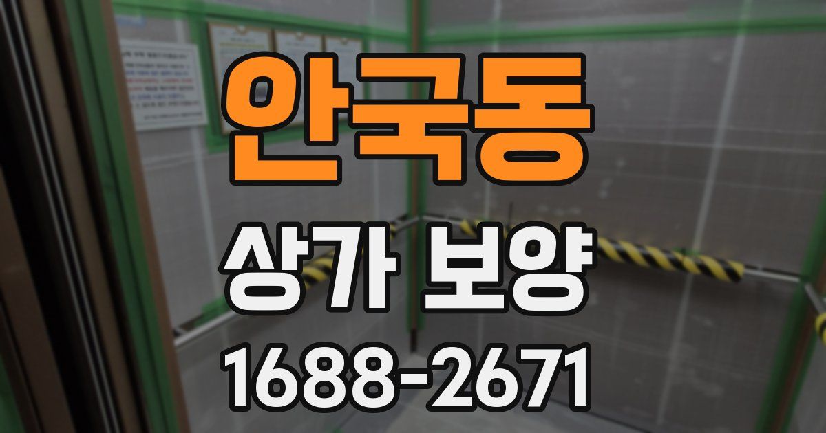 안국동 상가 보양