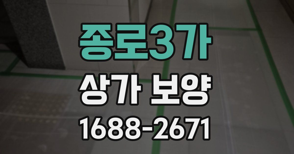 종로3가 상가 보양