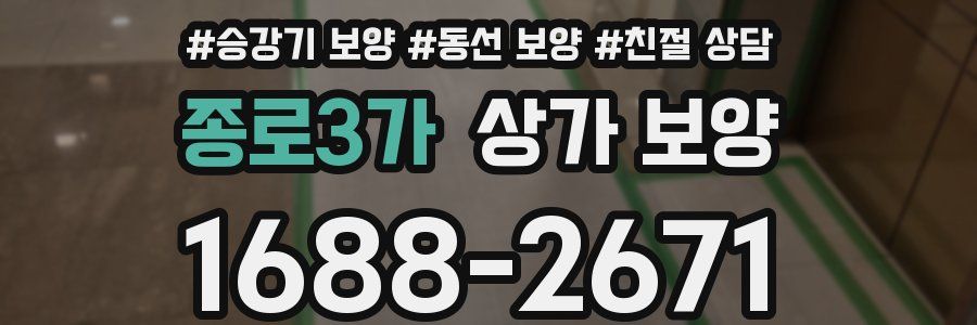 종로3가 상가 보양