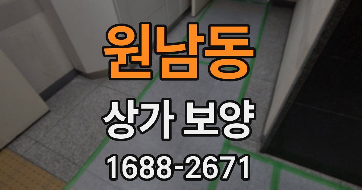 원남동 상가 보양