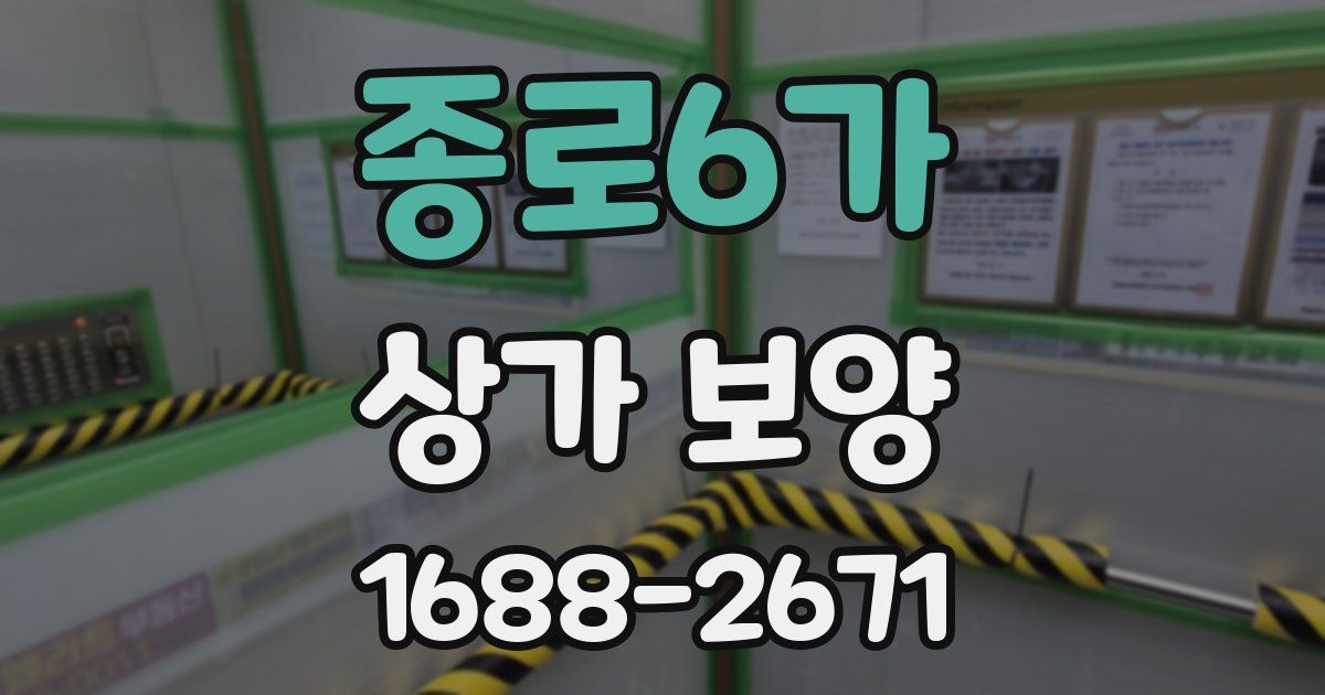 종로6가 상가 보양