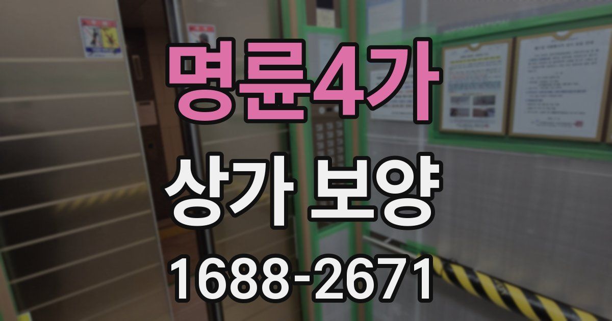 명륜4가 상가 보양
