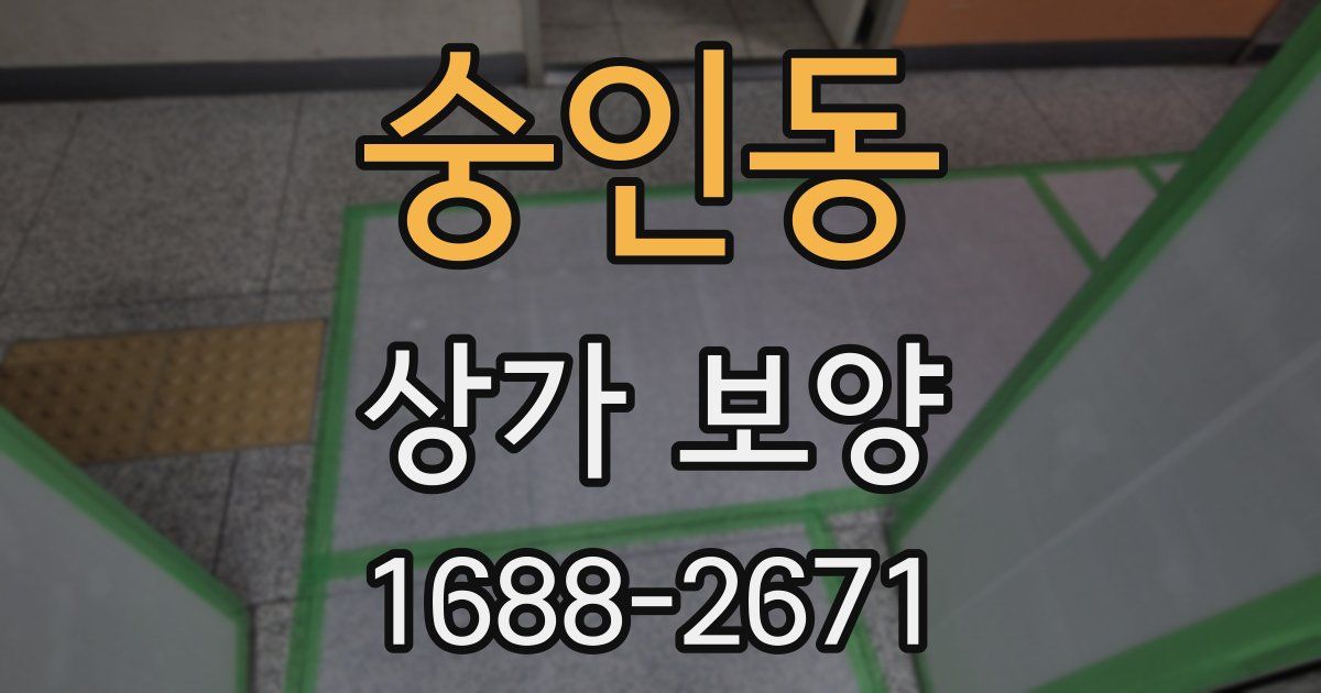 숭인동 상가 보양