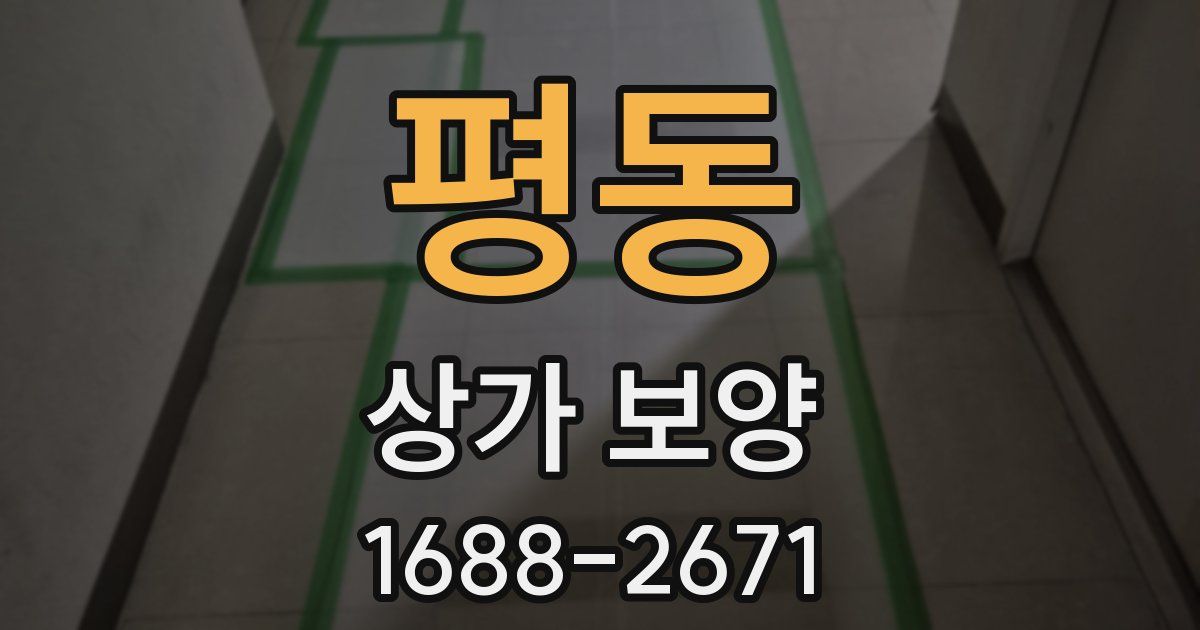 평동 상가 보양