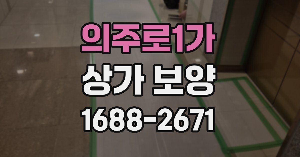 의주로1가 상가 보양