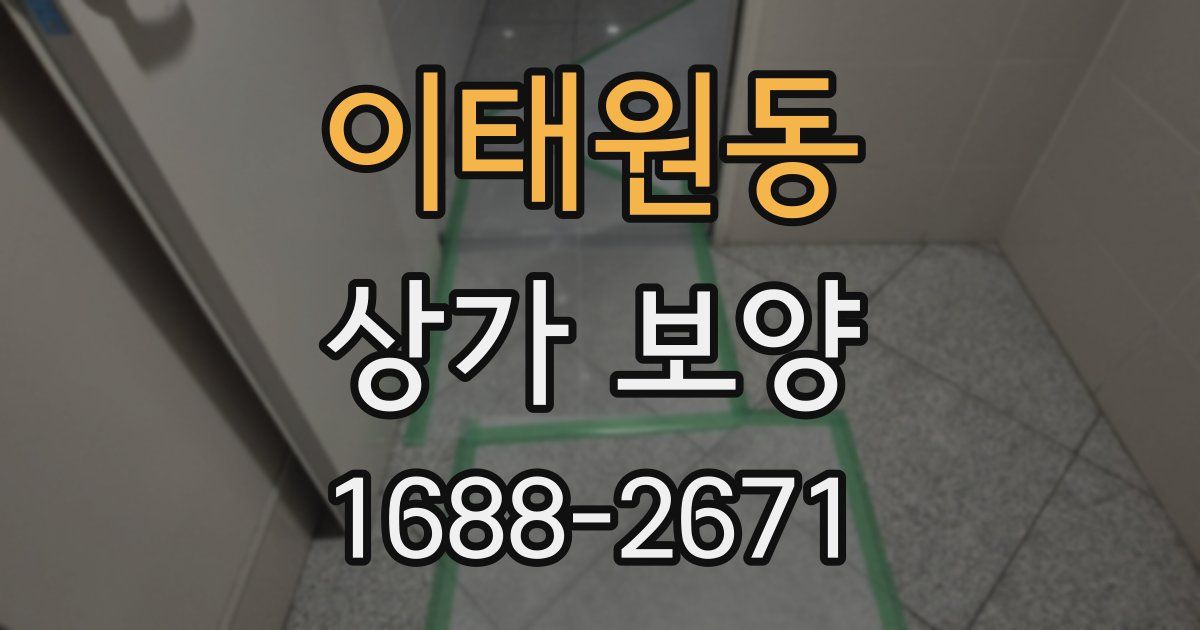 이태원동 상가 보양