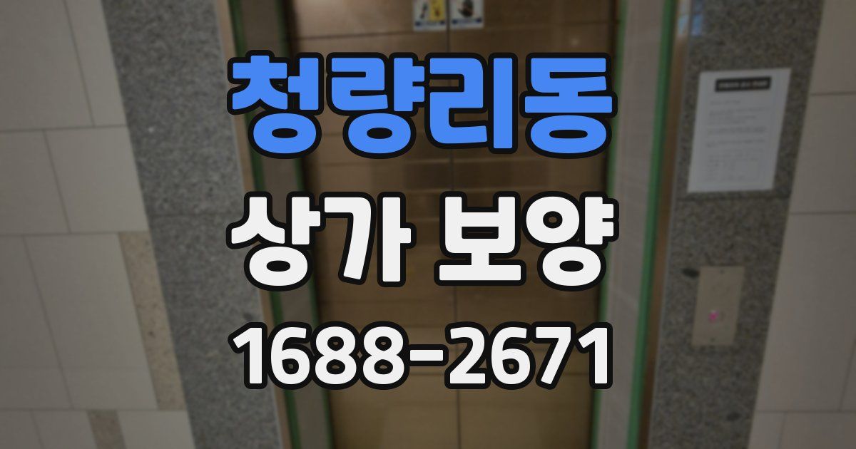 청량리동 상가 보양