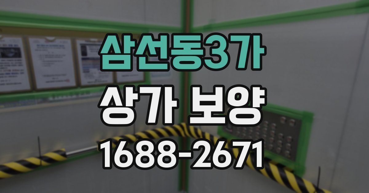 삼선동3가 상가 보양