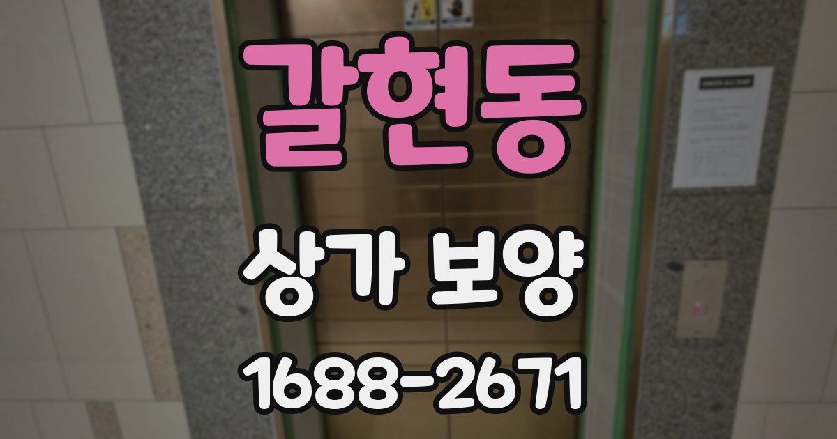 갈현동 상가 보양