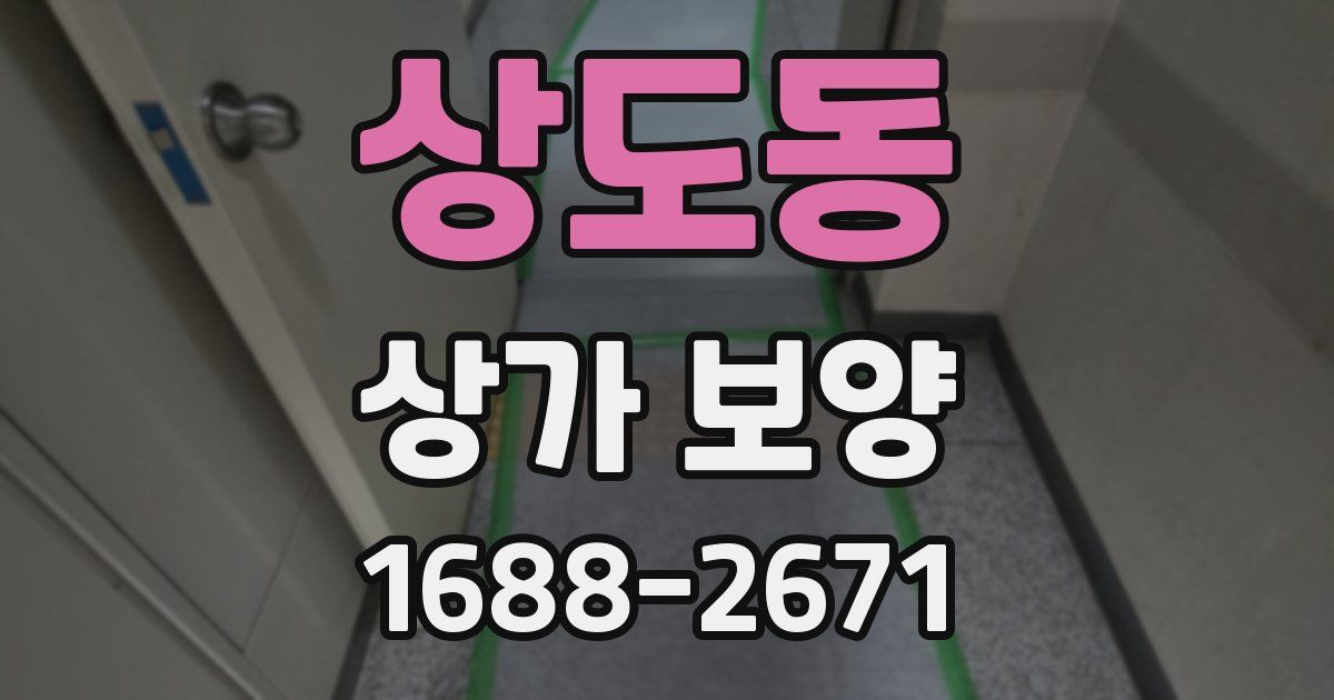 상도동 상가 보양