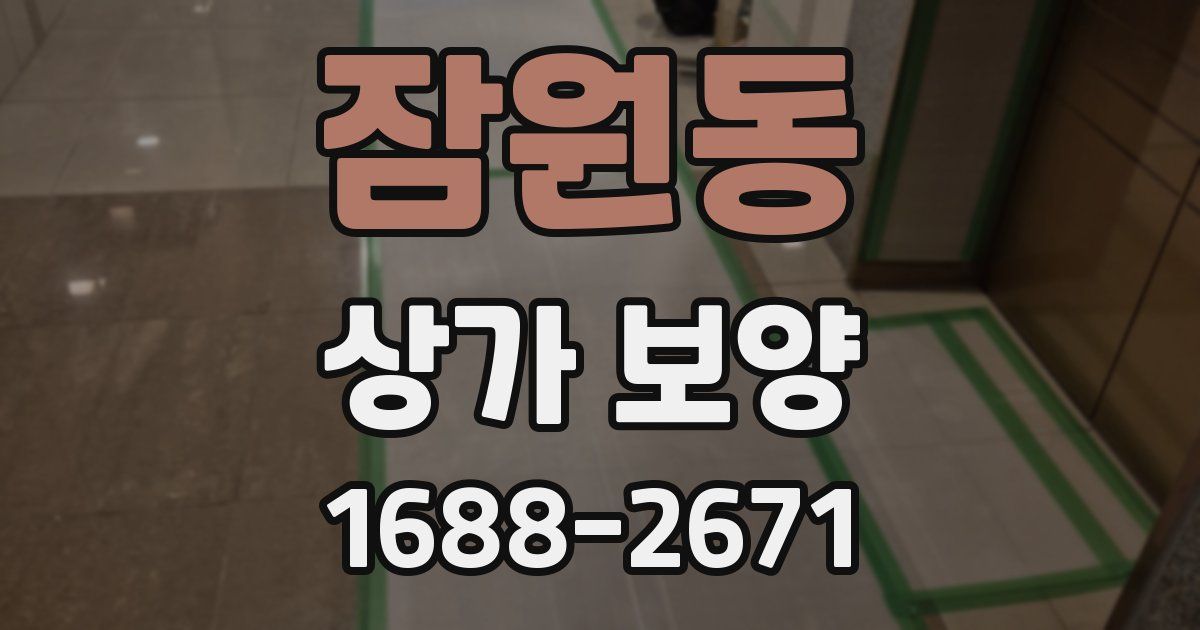 잠원동 상가 보양