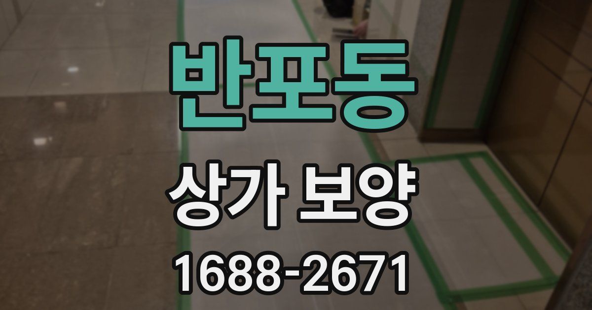 반포동 상가 보양