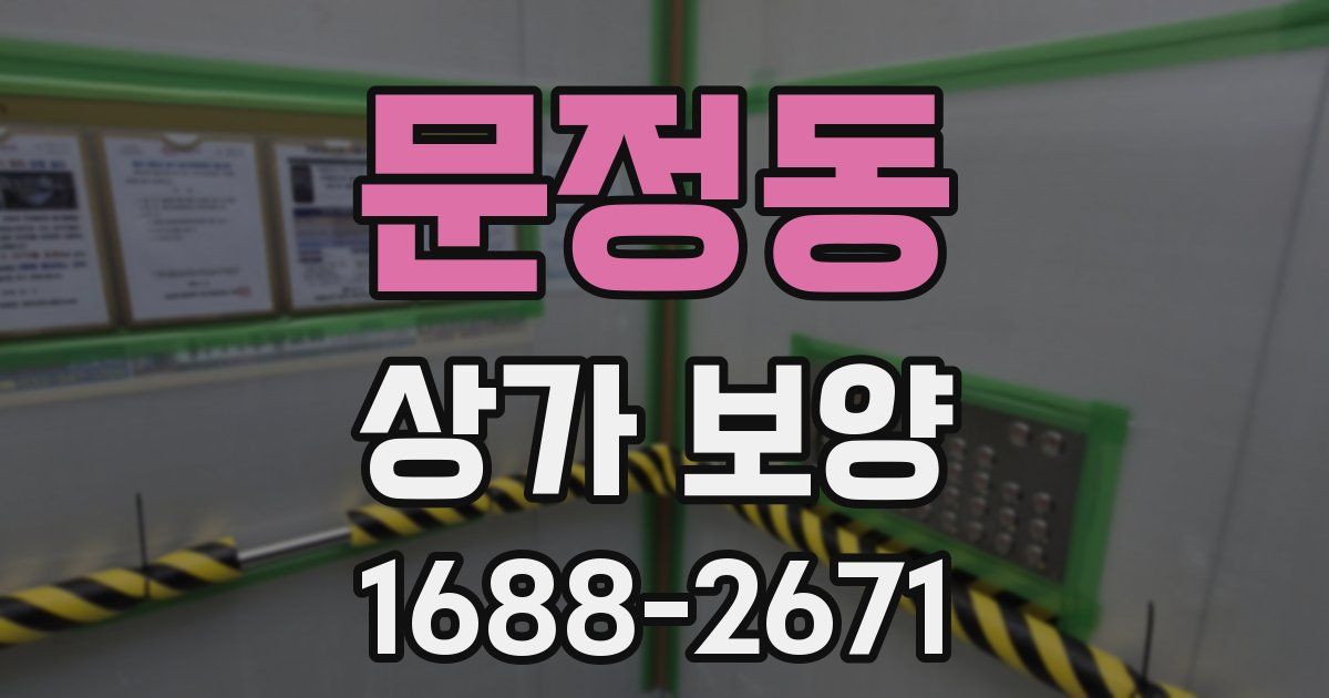문정동 상가 보양