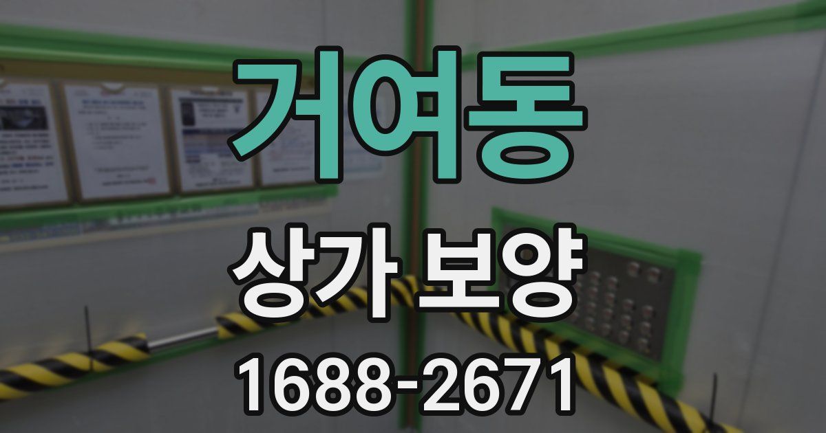 거여동 상가 보양