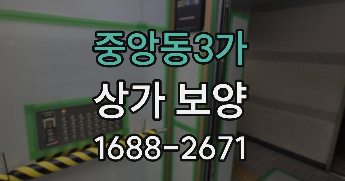 중앙동3가 상가 보양