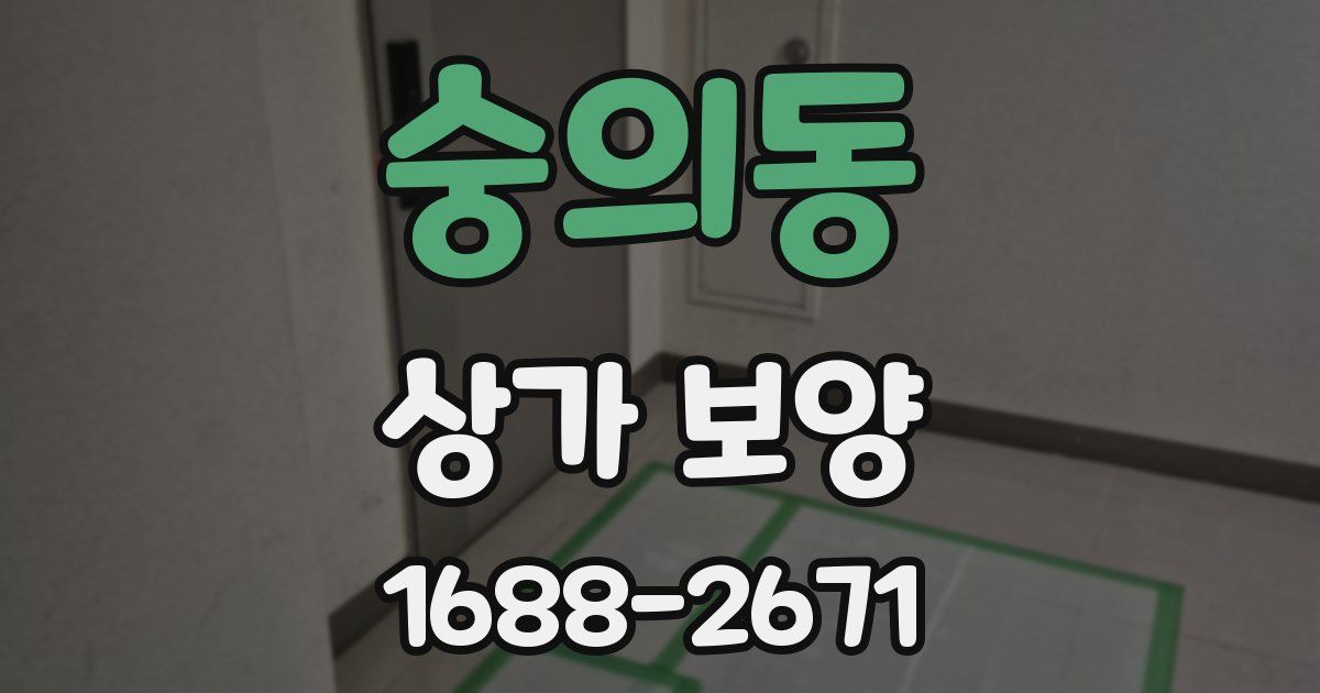 숭의동 상가 보양