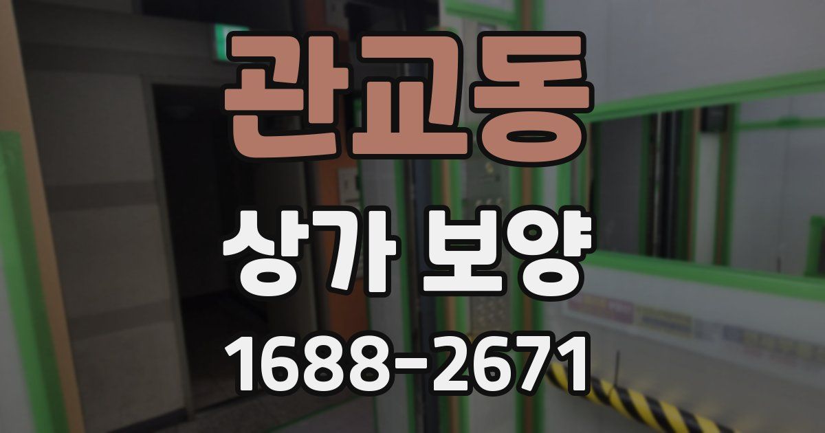 관교동 상가 보양