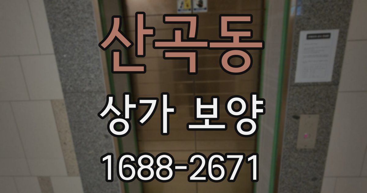 산곡동 상가 보양