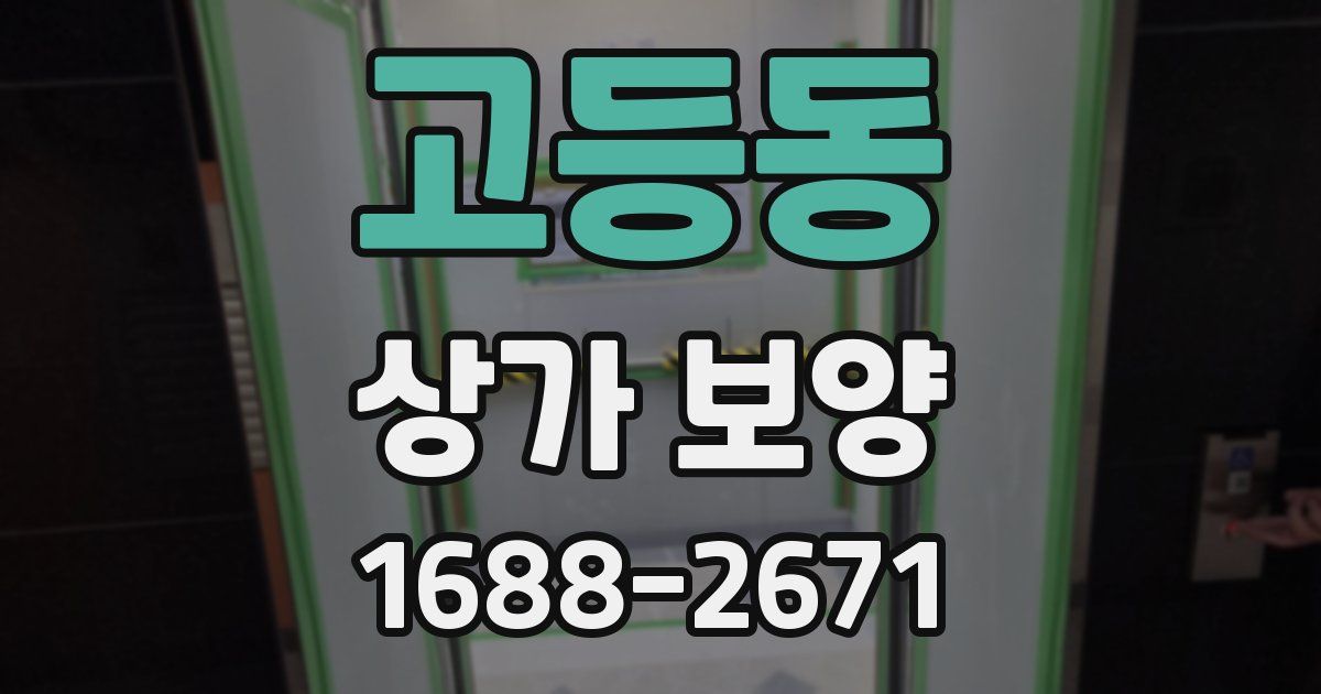 고등동 상가 보양