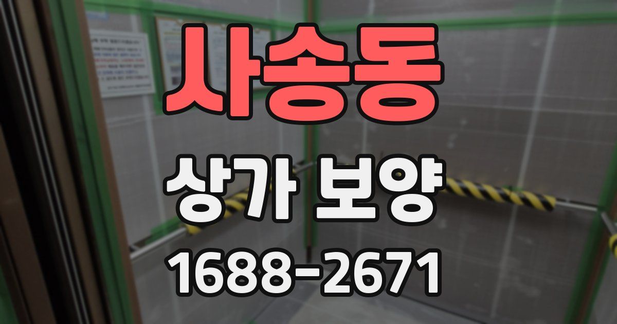 사송동 상가 보양