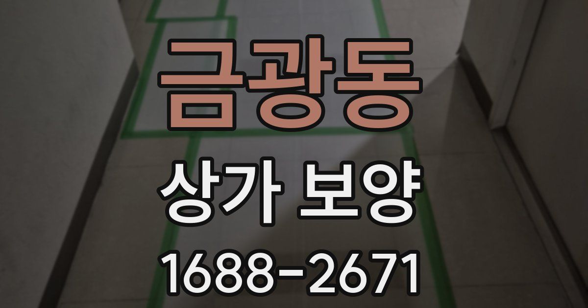 금광동 상가 보양