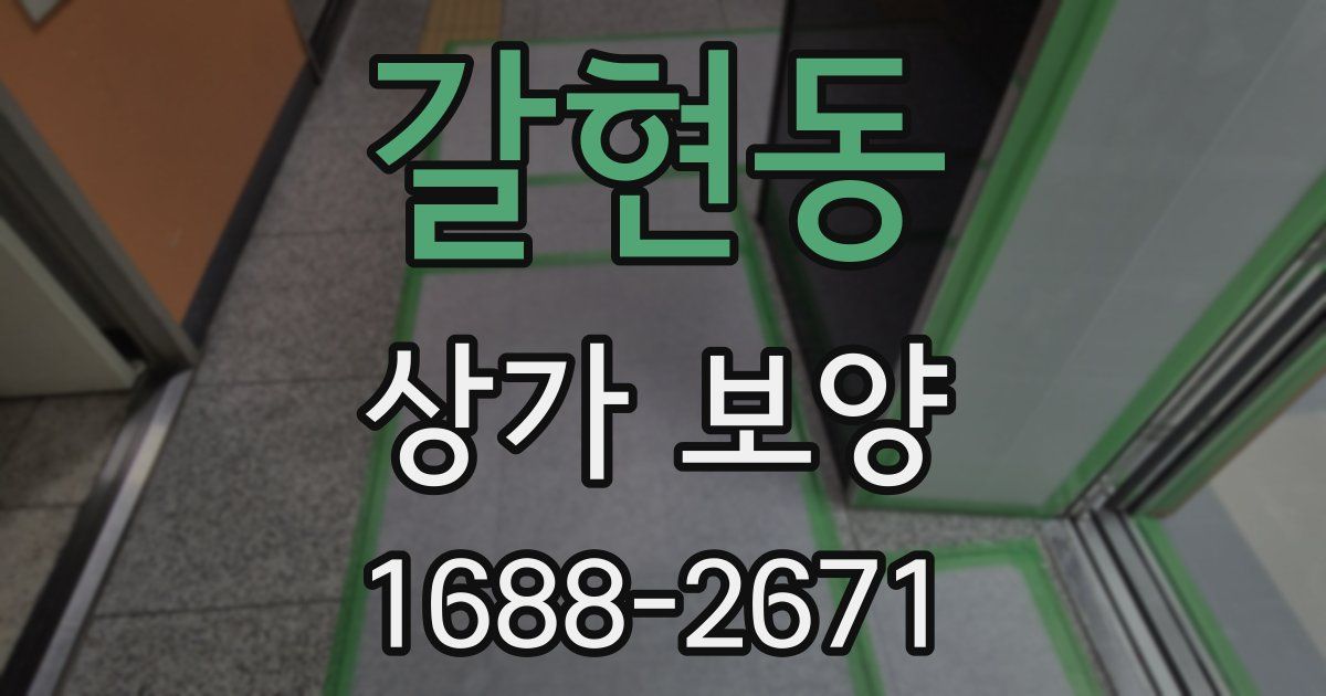 갈현동 상가 보양