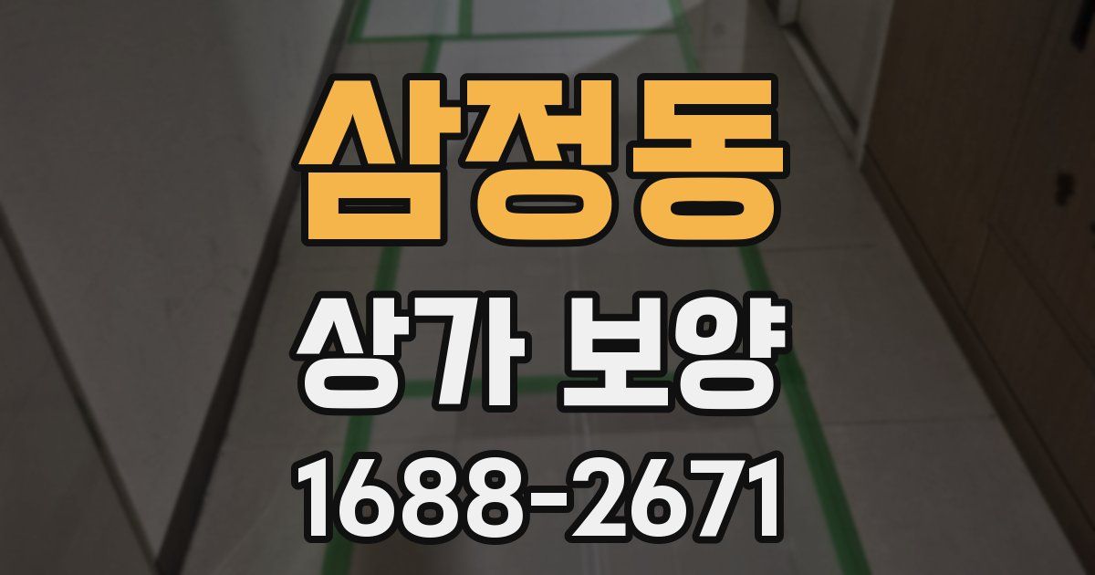 삼정동 상가 보양